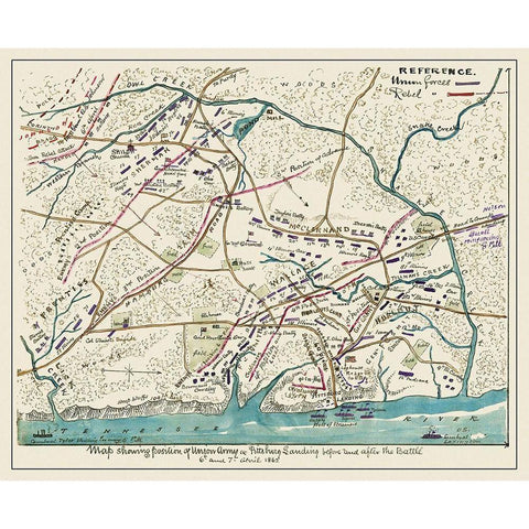 Shiloh Battlefield Tennessee - 1862 Black Modern Wood Framed Art Print by Unknown