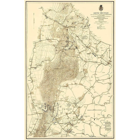 South Mountain Battle - US Army Corps 1872 White Modern Wood Framed Art Print by US Army Corps