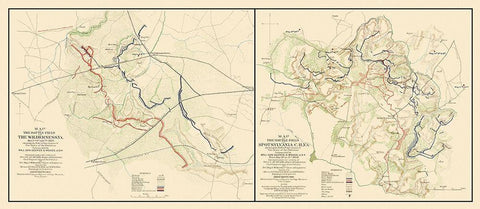 Spotsylvania Wilderness Battlefields Black Ornate Wood Framed Art Print with Double Matting by Unknown