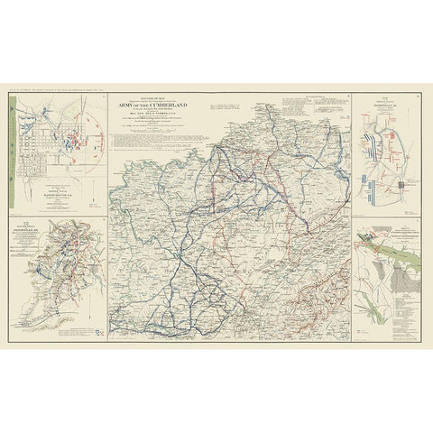 Cumberland Army Campaigns 5 Views - Ruger 1895 Black Modern Wood Framed Art Print by Ruger