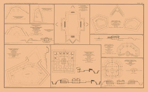 Defenses Tennessee - Lamont 1894 Black Ornate Wood Framed Art Print with Double Matting by Lamont