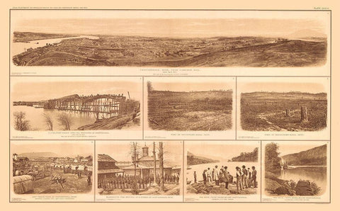 Chattanooga - Tennessee - Lamont 1894 White Modern Wood Framed Art Print with Double Matting by Unknown