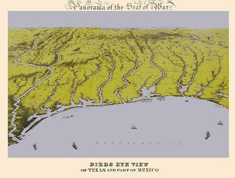 Seat Of War Texas Mexico - Bachmann 1861 White Modern Wood Framed Art Print with Double Matting by Bachmann