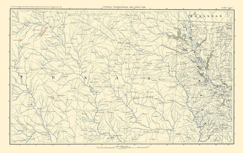 Texas Louisiana Arkansas - Bien 1895 White Modern Wood Framed Art Print with Double Matting by Bien