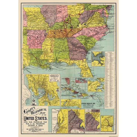 Spanish American War Invasion of China - Goff 1907 White Modern Wood Framed Art Print by Goff