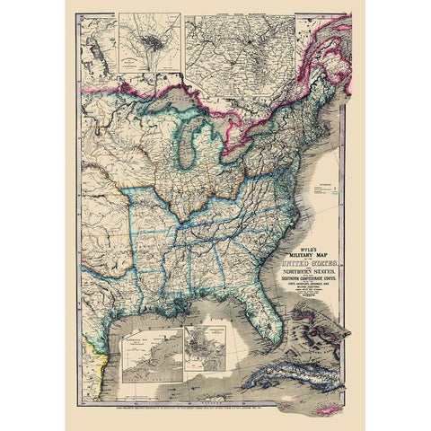 United States Military - Wyld 1861 Gold Ornate Wood Framed Art Print with Double Matting by Wyld