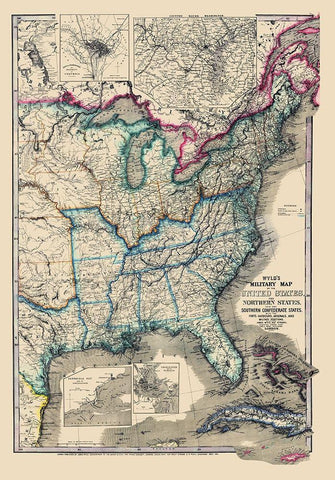 United States Military - Wyld 1861 White Modern Wood Framed Art Print with Double Matting by Wyld