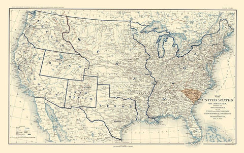 Geographical Divisions Departments December 1860 White Modern Wood Framed Art Print with Double Matting by Bien