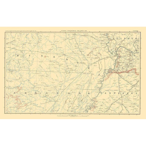 Parts of South Central United States - Bien 1895 White Modern Wood Framed Art Print by Bien