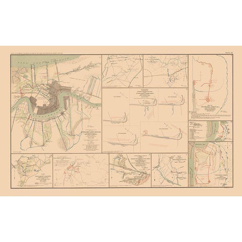 Approaches Forts 10 Views - Bien 1894 White Modern Wood Framed Art Print by Bien