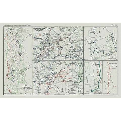 Army of Potomac 5 Views - Bien 1894 Black Modern Wood Framed Art Print with Double Matting by Bien