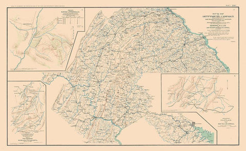 Gettysburg Campaign Battle of McDowell - Bien 1894 White Modern Wood Framed Art Print with Double Matting by Bien