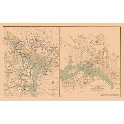 Defenses of Washington Richmond Virginia White Modern Wood Framed Art Print by Bien