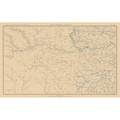 Kansas Missouri Theatre of War - Bien 1894 Black Modern Wood Framed Art Print with Double Matting by Bien