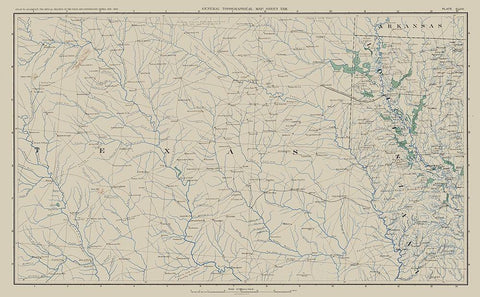 Texas Louisiana Arkansas - Bien 1894 Black Ornate Wood Framed Art Print with Double Matting by Bien