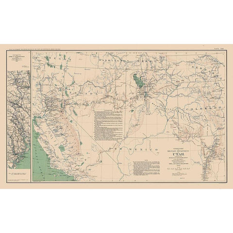 Utah Tennessee Military Department - Bien 1894 White Modern Wood Framed Art Print by Bien