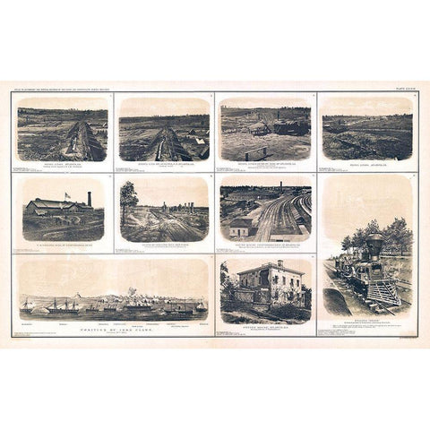 Rebel Lines Georgia Tennessee - Bien 1894 Black Modern Wood Framed Art Print with Double Matting by Bien