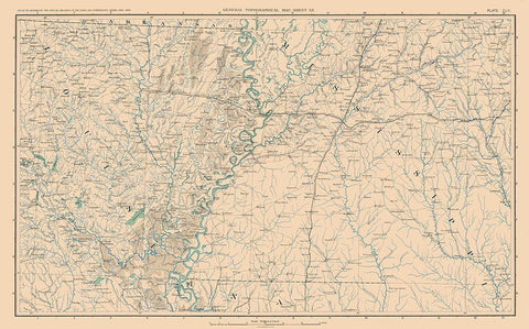 Louisiana Mississippi - Bien 1894 Black Ornate Wood Framed Art Print with Double Matting by Bien