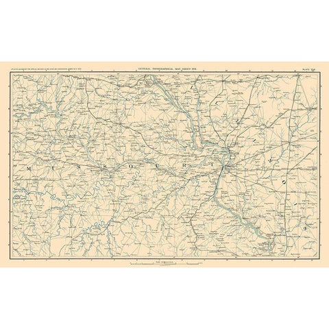 Missouri Illinois - Bien 1894 Black Modern Wood Framed Art Print by Bien