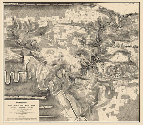 Fishers Hill Cedar Creek Battlefields Virginia Black Ornate Wood Framed Art Print with Double Matting by Sheridan