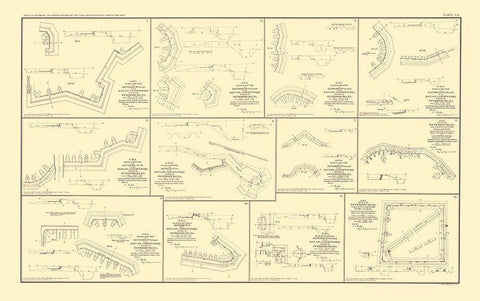 Plan Section of Batteries In Virginia - Bien 1895 White Modern Wood Framed Art Print with Double Matting by Bien