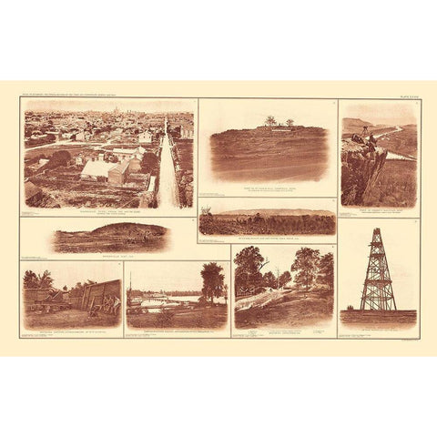 Buildings Forts Virginia Tennessee - Bien 1895 Black Modern Wood Framed Art Print with Double Matting by Bien