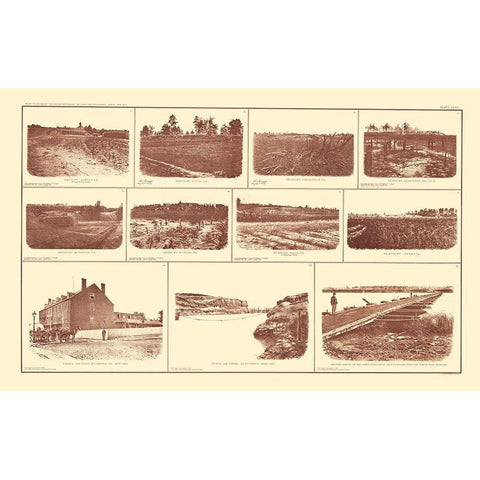 Buildings And Forts Virginia - BIEN  1895 White Modern Wood Framed Art Print by Bien