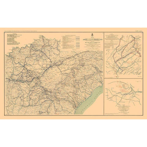 Army of Cumberland Virginia 3 Views - Bien 1894 White Modern Wood Framed Art Print by Bien