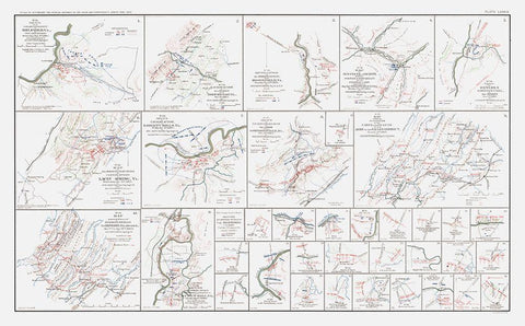 Views of Calvary Engagements Virginia - Bien 1894 Black Ornate Wood Framed Art Print with Double Matting by Bien