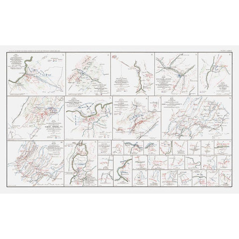 Views of Calvary Engagements Virginia - Bien 1894 Black Modern Wood Framed Art Print with Double Matting by Bien