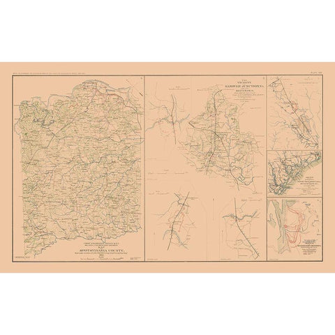 Spotsylvania County Hanover Junction Black Modern Wood Framed Art Print with Double Matting by Campbell