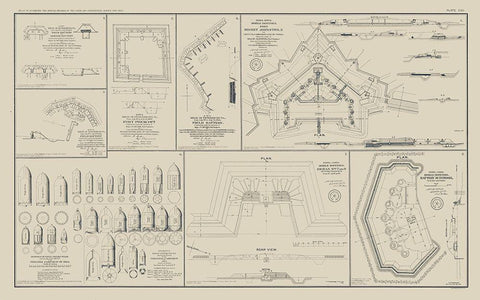 Petersburg Rebel Lines Mobile Defenses - Bien 1894 Black Ornate Wood Framed Art Print with Double Matting by Bien
