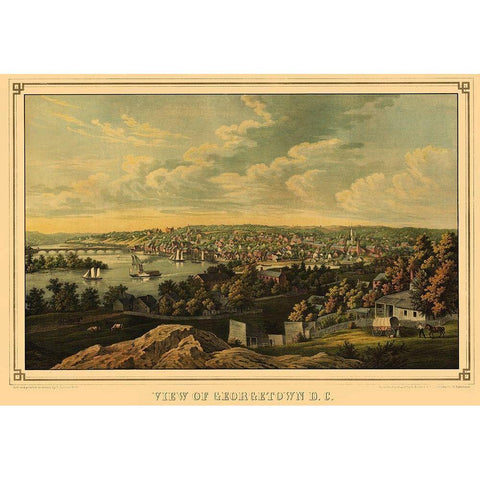 Georgetown Washington DC - Sachese 1855 White Modern Wood Framed Art Print by Sachese