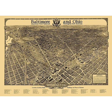 Washington DC - Olsen 1922 Black Modern Wood Framed Art Print with Double Matting by Olsen