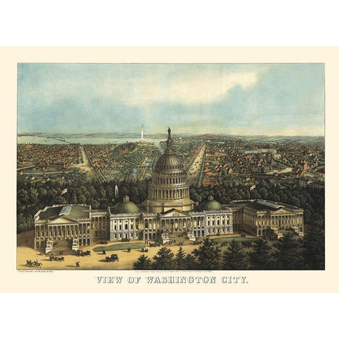 Washington DC - Sachese 1871 Gold Ornate Wood Framed Art Print with Double Matting by Sachese