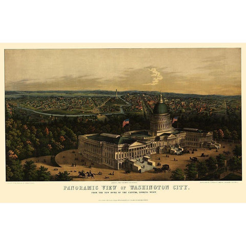 Washington DC - Sachese 1857 Gold Ornate Wood Framed Art Print with Double Matting by Sachese