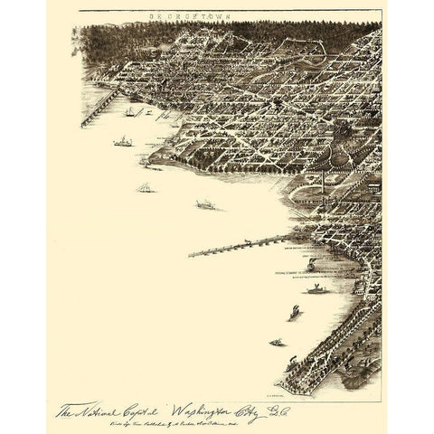 Washington DC - Baldwin 1883 Black Modern Wood Framed Art Print by Baldwin