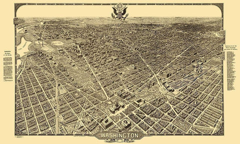 Washington DC - Olsen 1921 Black Ornate Wood Framed Art Print with Double Matting by Olsen