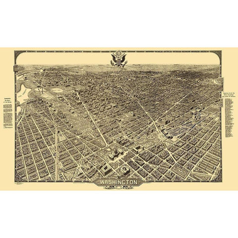 Washington DC - Olsen 1921 Gold Ornate Wood Framed Art Print with Double Matting by Olsen