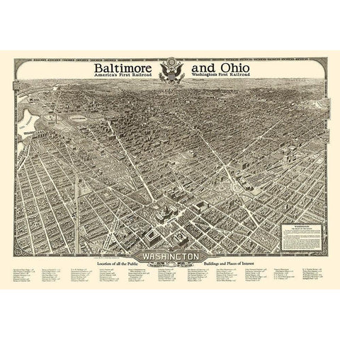 Washington DC - Olsen 1923 White Modern Wood Framed Art Print by Olsen