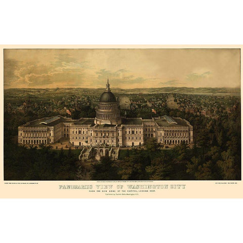 Washington DC - Bohn 1857 Black Modern Wood Framed Art Print by Bohn