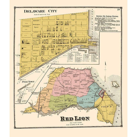 Delaware City, Red Lion Delaware Landowner Black Modern Wood Framed Art Print with Double Matting by Beers