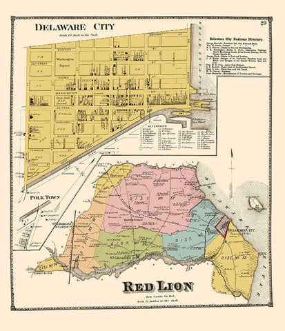 Delaware City, Red Lion Delaware Landowner Black Ornate Wood Framed Art Print with Double Matting by Beers