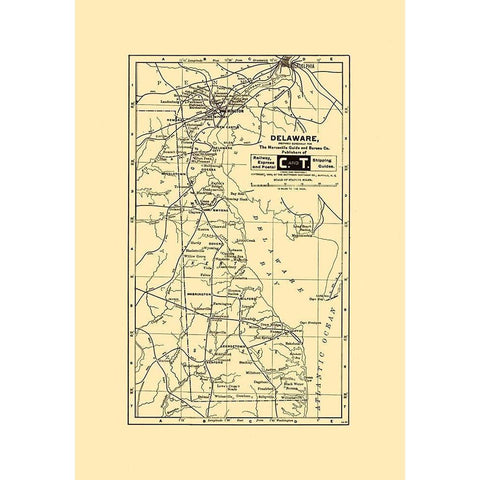 Delaware - Northrup 1899  Gold Ornate Wood Framed Art Print with Double Matting by Northrup