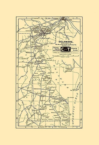 Delaware - Northrup 1899  Black Ornate Wood Framed Art Print with Double Matting by Northrup