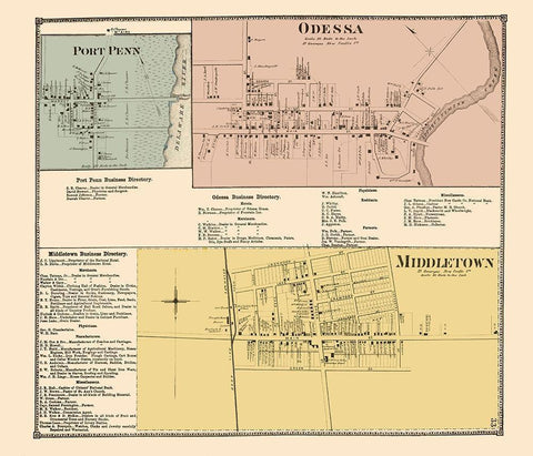 Middletown, Odessa, Port Penn Delaware Landowner White Modern Wood Framed Art Print with Double Matting by Beers