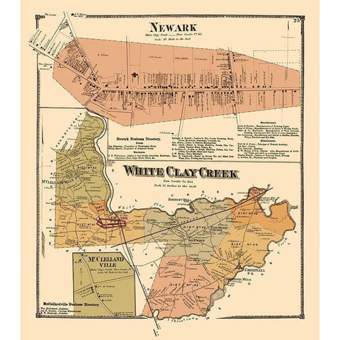 Newark, White Clay Creek Delaware Landowner White Modern Wood Framed Art Print by Beers