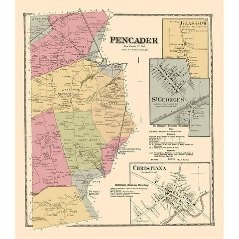 Pencader, Glasgow, St Georges Delaware Landowner White Modern Wood Framed Art Print by Beers