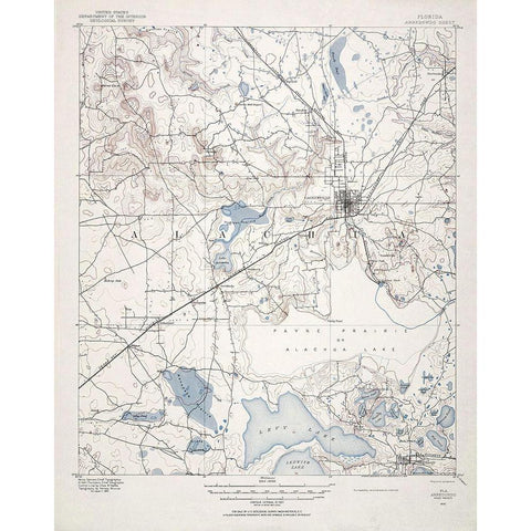 Arredondo Florida Quad - USGS 1890 White Modern Wood Framed Art Print by USGS