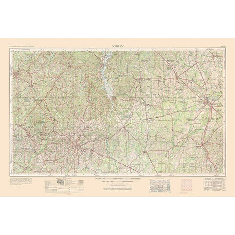 Dothan Florida Quad - USGS 1965 Black Modern Wood Framed Art Print with Double Matting by USGS